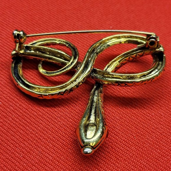 Metropolitan Museum of Art MMA Snake Brooch Enamel Jade Ruby 24K Gold Plated - Picture 14 of 15